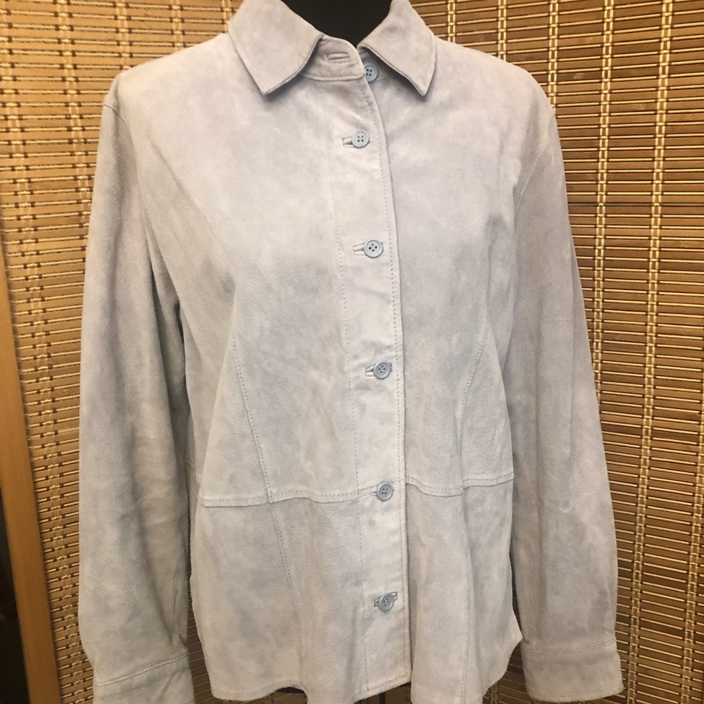 Ladies' light blue suede jacket size M by TravelSmith